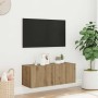 Mueble TV de pared madera ingeniería roble artisan 80x30x30 cm en Muebles TV | Comprar online en Foru.es