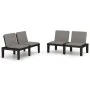 Bancos de jardín con cojines 2 unidades plástico gris de vidaXL, Bancos de jardín - Ref: Foro24-3059826, Precio: 245,55 €, De...