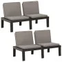 Bancos de jardín con cojines 2 unidades plástico gris de vidaXL, Bancos de jardín - Ref: Foro24-3059826, Precio: 245,55 €, De...