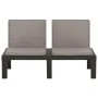Bancos de jardín con cojines 2 unidades plástico gris de vidaXL, Bancos de jardín - Ref: Foro24-3059826, Precio: 245,55 €, De...