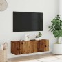Mueble de TV de pared madera ingeniería envejecida 100x30x30 cm en Muebles TV | Comprar online en Foru.es