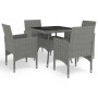 Muebles de jardín 5 piezas ratán sintético y vidrio gris de vidaXL, Conjuntos de jardín - Ref: Foro24-3058319, Precio: 328,47...