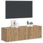 Mueble TV de pared madera ingeniería roble artisan 100x30x30 cm en Muebles TV | Comprar online en Foru.es