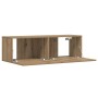Mueble TV de pared madera ingeniería roble artisan 100x30x30 cm en Muebles TV | Comprar online en Foru.es