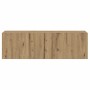 Mueble TV de pared madera ingeniería roble artisan 100x30x30 cm en Muebles TV | Comprar online en Foru.es