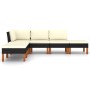 Set de muebles de jardín 6 pzas y cojines ratán sintético negro de vidaXL, Conjuntos de jardín - Ref: Foro24-3059737, Precio:...