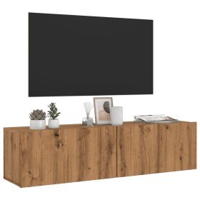Mueble TV de pared madera ingeniería roble artisan 120x30x30 cm en Muebles TV | Comprar online en Foru.es