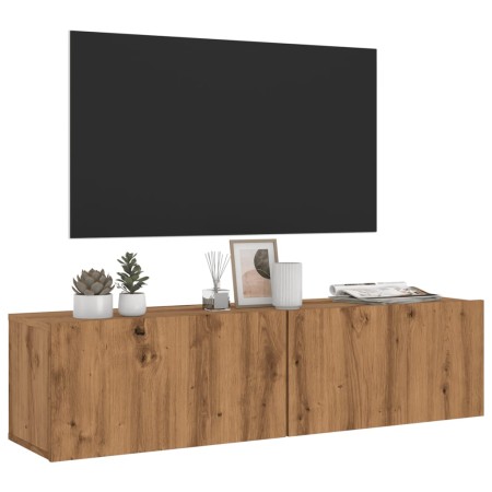 Mueble TV de pared madera ingeniería roble artisan 120x30x30 cm en Muebles TV | Comprar online en Foru.es