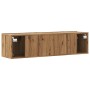 Mueble TV de pared madera ingeniería roble artisan 120x30x30 cm en Muebles TV | Comprar online en Foru.es