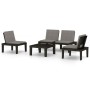 Set de muebles de jardín 4 piezas con cojines plástico gris de vidaXL, Conjuntos de jardín - Ref: Foro24-3059830, Precio: 269...