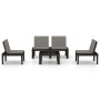 Set de muebles de jardín 4 piezas con cojines plástico gris de vidaXL, Conjuntos de jardín - Ref: Foro24-3059830, Precio: 269...