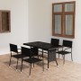 Juego de comedor para jardín 5 piezas ratán sintético negro de vidaXL, Conjuntos de jardín - Ref: Foro24-3059444, Precio: 207...