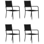 Juego de comedor para jardín 5 piezas ratán sintético negro de vidaXL, Conjuntos de jardín - Ref: Foro24-3059444, Precio: 207...