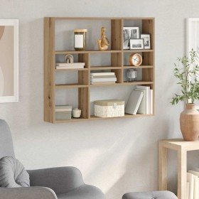 Estante de pared madera ingeniería roble artisian 90x16x78 cm en Estanterías | Comprar online en Foru.es