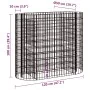 Arriate de gaviones de hierro galvanizado 120x50x100 cm de vidaXL, Maceteros y jardineras - Ref: Foro24-152032, Precio: 59,13...