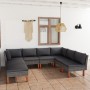 Set de muebles de jardín 8 pzas y cojines ratán sintético gris de vidaXL, Conjuntos de jardín - Ref: Foro24-3059720, Precio: ...