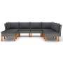 Set de muebles de jardín 8 pzas y cojines ratán sintético gris de vidaXL, Conjuntos de jardín - Ref: Foro24-3059720, Precio: ...