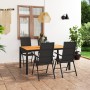 Juego de comedor de jardín 5 piezas negro y marrón de vidaXL, Conjuntos de jardín - Ref: Foro24-3060054, Precio: 470,04 €, De...
