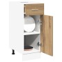 Mueble bajo con cajón "Lyon" de roble artesanal, 30 x 46 x 81,5 cm, madera de ingeniería, en Armarios de cocina | Comprar online