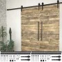 Sliding door hardware kit black steel 2 units 200 cm by vidaXL, doorframes - Ref: Foro24-3059839, Price: 92,59 €, Discount: %