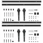 Sliding door hardware kit black steel 2 units 200 cm by vidaXL, doorframes - Ref: Foro24-3059839, Price: 92,59 €, Discount: %
