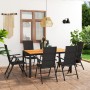 Juego de comedor de jardín 7 piezas negro y marrón de vidaXL, Conjuntos de jardín - Ref: Foro24-3060055, Precio: 601,85 €, De...