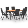 Juego de comedor de jardín 7 piezas negro y marrón de vidaXL, Conjuntos de jardín - Ref: Foro24-3060055, Precio: 601,85 €, De...