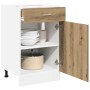 Cajón bajo "Lyon" roble artesanal, 50x46x81,5 cm, madera de ingeniería en Armarios de cocina | Comprar online en Foru.es