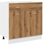 Cajón bajo "Lyon" roble artesanal, 80x46x81,5 cm, madera de ingeniería en Armarios de cocina | Comprar online en Foru.es