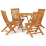 Conjunto de comedor de jardín 5 piezas madera maciza de teca de vidaXL, Conjuntos de jardín - Ref: Foro24-3059579, Precio: 35...