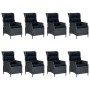 Set comedor jardín 9 pzas cojines ratán sintético gris oscuro de vidaXL, Conjuntos de jardín - Ref: Foro24-3060138, Precio: 2...