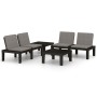 Set de muebles de jardín 4 piezas con cojines plástico gris de vidaXL, Conjuntos de jardín - Ref: Foro24-3059832, Precio: 292...
