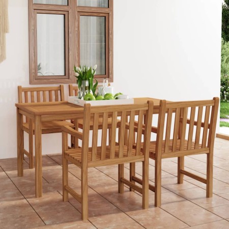 Conjunto de comedor de jardín 5 piezas madera maciza de teca de vidaXL, Conjuntos de jardín - Ref: Foro24-3059943, Precio: 87...
