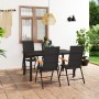 Juego de comedor para jardín 5 piezas negro y marrón de vidaXL, Conjuntos de jardín - Ref: Foro24-3060072, Precio: 424,61 €, ...