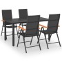 Juego de comedor para jardín 5 piezas negro y marrón de vidaXL, Conjuntos de jardín - Ref: Foro24-3060072, Precio: 424,61 €, ...