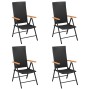 Juego de comedor para jardín 5 piezas negro y marrón de vidaXL, Conjuntos de jardín - Ref: Foro24-3060072, Precio: 424,61 €, ...