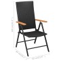 Juego de comedor para jardín 5 piezas negro y marrón de vidaXL, Conjuntos de jardín - Ref: Foro24-3060072, Precio: 424,61 €, ...