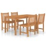 Conjunto de comedor de jardín 5 piezas madera maciza de teca de vidaXL, Conjuntos de jardín - Ref: Foro24-3059937, Precio: 70...