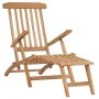 Tumbonas de jardín con reposapiés y mesa madera de teca maciza de vidaXL, Tumbonas - Ref: Foro24-3059959, Precio: 420,46 €, D...