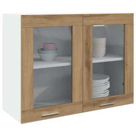 Vitrina colgante "Lyon" roble artesanal 80x31x60 cm madera de ingeniería en Armarios de cocina | Comprar online en Foru.es