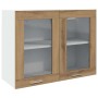 Vitrina colgante "Lyon" roble artesanal 80x31x60 cm madera de ingeniería en Armarios de cocina | Comprar online en Foru.es