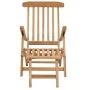 Tumbonas de jardín con reposapiés y mesa madera de teca maciza de vidaXL, Tumbonas - Ref: Foro24-3059959, Precio: 420,46 €, D...