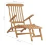 Tumbonas de jardín con reposapiés y mesa madera de teca maciza de vidaXL, Tumbonas - Ref: Foro24-3059959, Precio: 420,46 €, D...