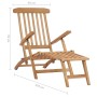 Tumbonas de jardín con reposapiés y mesa madera de teca maciza de vidaXL, Tumbonas - Ref: Foro24-3059959, Precio: 403,23 €, D...