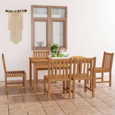 Conjunto de comedor de jardín 7 piezas madera maciza de teca de vidaXL, Conjuntos de jardín - Ref: Foro24-3059934, Precio: 89...