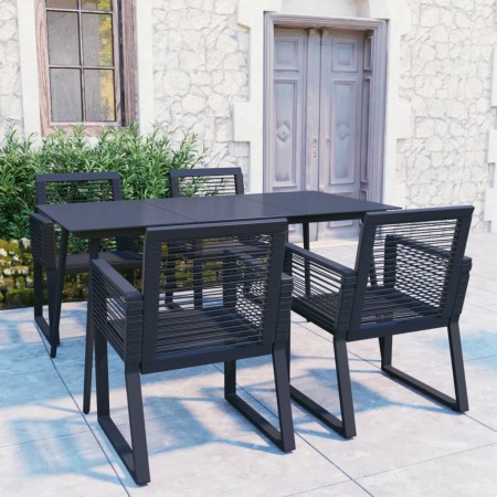 Juego de comedor para jardín 5 piezas ratán PVC negro de vidaXL, Conjuntos de jardín - Ref: Foro24-3060215, Precio: 472,01 €,...