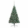 Medio árbol de Navidad con luces y bolas verde 120 cm en Decoración Festiva y Estacional | Comprar online en Foru.es