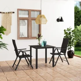 Juego de comedor para jardín 3 piezas negro de vidaXL, Conjuntos de jardín - Ref: Foro24-3060046, Precio: 280,48 €, Descuento: %