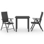 Juego de comedor para jardín 3 piezas negro de vidaXL, Conjuntos de jardín - Ref: Foro24-3060046, Precio: 284,83 €, Descuento: %