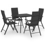 Juego de comedor para jardín 5 piezas negro de vidaXL, Conjuntos de jardín - Ref: Foro24-3060065, Precio: 341,81 €, Descuento: %